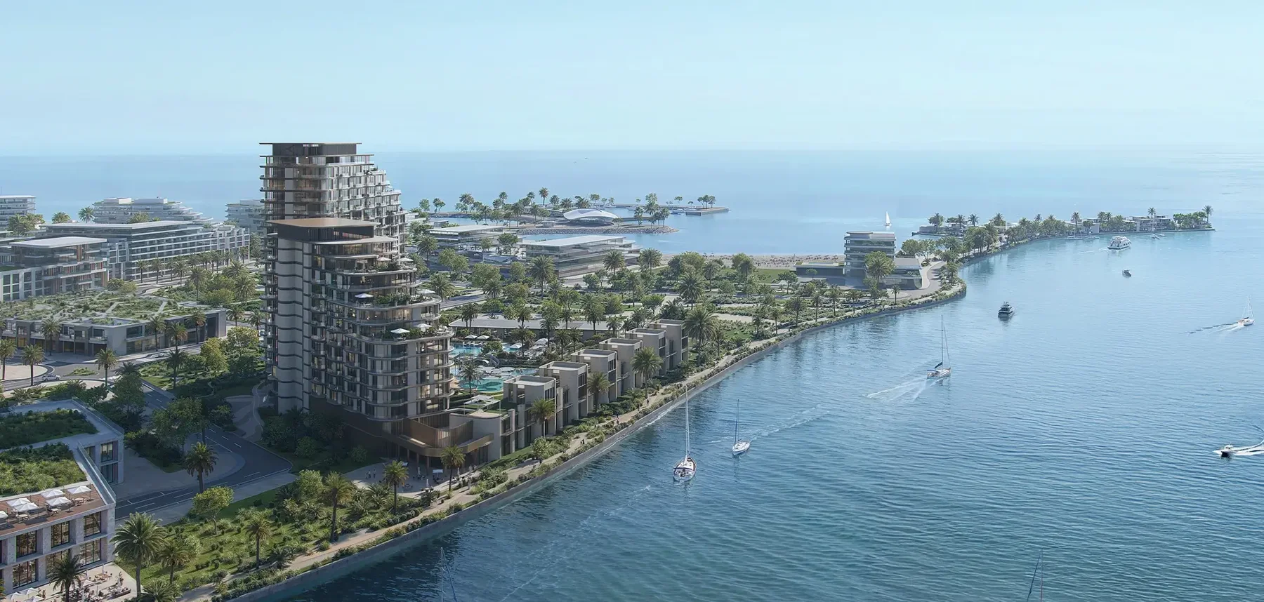 Mirasol residences overlooking the waterfront at Mina Al Arab